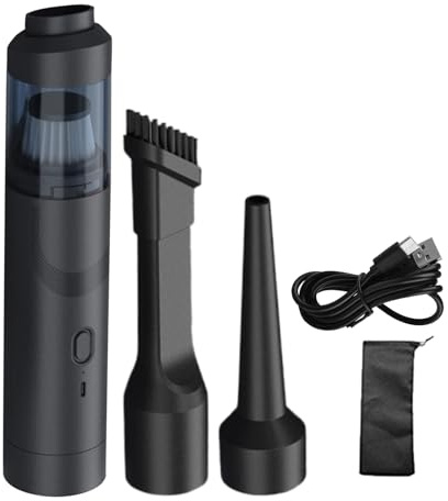 Générique Aspirateur Auto – PP 200W 19000Pa Portable | Aspirateur Souffle Et Aspiration avec USB-C, Bac À Poussière 0,4L & Vitesses Réglables pour Voiture, Maison & Nettoyage Rapide