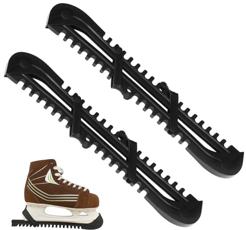 SongBuydn Kufenschoner Schlittschuhe, 1 Paar Verstellbare Kufenschoner für Eiskunstlauf und Eishockey, Universeller Schutz für Kinder und Erwachsene, Schwarz, 34.5 * 6 * 1.5cm