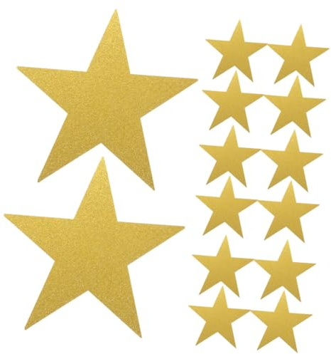 TOYANDONA 24 pezzi Stelle Glitterate Dorate in Carta Grande Ritagli Handmade per Decorazioni Aula Lavagna e Feste Carta da Disegno Creativo per Accenti Artigianali Unici per Lavagne e