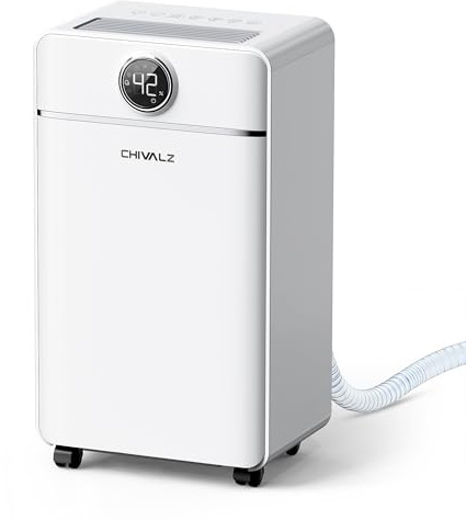CHIVALZ Avfuktare 12 l/24 h elektrisk avfuktare för rumsstorlekar (vit, 1-pack)