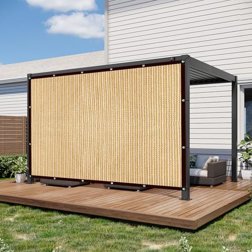 Tenda da sole con occhielli, 85%, rete ombreggiante da giardino, rete rettangolare, protezione solare per esterni, in HDPE resistente agli strappi, permeabile all'acqua (beige, 2 x 3 m)