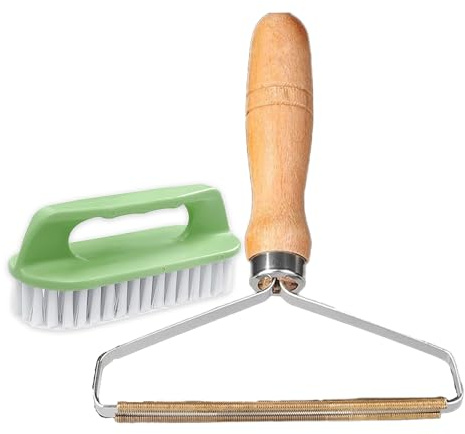 PackPioneer Lint Roller & Carpet Cleaning Brush Set – Reusable Lint Remover for Clothes, Pet Hair & Carpets – Scrubbing Brush for Sofa, Bed, Upholstery & Floor Cleaning – Manual Fuzz & Hair Removal