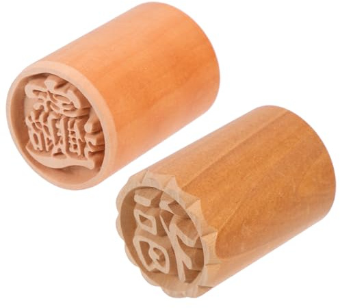 SHINEOFI Stampi per Mooncake in Legno 2 Pezzi Design Creativo, Alta Durata e Resistente, per Cucina e Feste di Metà Autunno