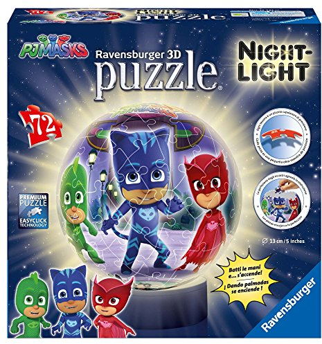 Ravensburger 11771, Puzzle 3D Lampada Notturna, PJ Masks