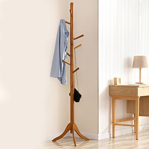 Panet Feste hölzerne Kleiderständer-Schlafzimmer-Boden-Lobby-einfacher Gummibaum kreativer vertikaler Aufhänger, Größe: 51 * 177CM (Farbe : C)