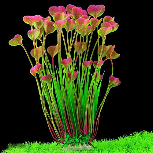 MINERLELE Plante Artificielle en Plastique pour Aquarium 40 cm de Haut et 18 cm de Large (Rouge vin)