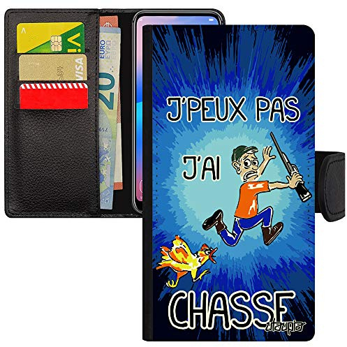 utaupia Coque jpeux Pas J'Ai Chasse pour Apple iPhone 5 5S SE Simili Cuir Rabat Porte Cartes Chasseur Drole magnetique Cover Mobile Housse Homme