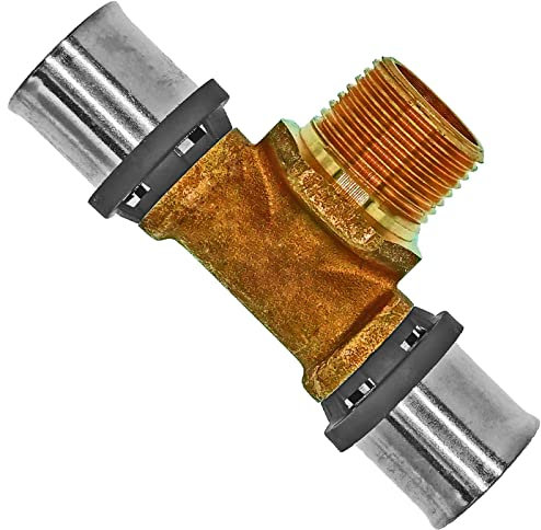 QUALITÄTS PRESSFITTING TH Kontur T-Stück auf Außengewinde | Für Mehrschichtverbundrohr 16,0 x 2,0 | 20,0 x 2,0 | 26,0 x 3,0 | 32,0 x 3,0 mm (Durchmesser x Wandung) >>> 32x3,0mm auf 1 Zoll AG