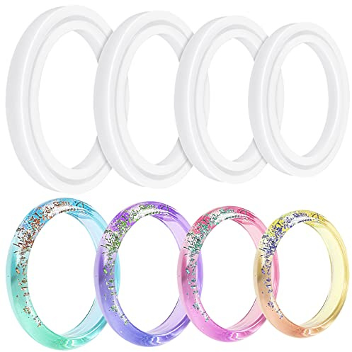 inheming 4 Pièces Moule de Bracelet en Époxy, Resin Form Bague Bracelet Silicone Mold,pour Bijoux DIY Fournitures d Artisanat