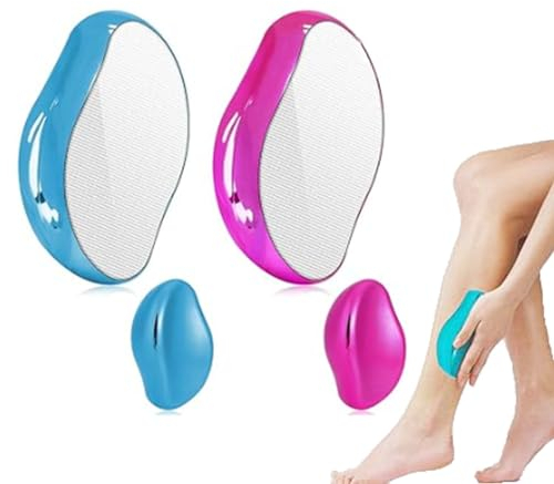 Roysmart Nano Haarentferner Stein, Haarentfernung Ohne Rasieren, Schmerzloses Peeling-Haarentfernungswerkzeug, Tragbarer Crystal Haarentferner für Hinterarme, Beine (Blau und Rosa)
