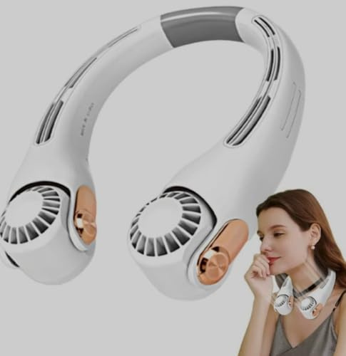 YZYOE Ventilador de cuello portátil multifuncional recargable, ventilador de tres velocidades para el trabajo y la vida, un nuevo ventilador ligero y portátil con entrada y salida de aire ajustables.