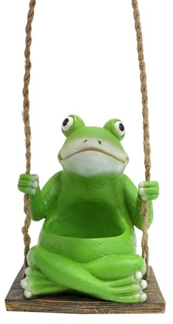 KWQBHW Hängender Schaukel-Frosch-Pflanztopf, Kunstharz-Schaukel-Pflanztopf, Tier-Pflanzenaufhänger, Niedliche Hängende Sukkulenten-Töpfe für Drinnen und Draußen, Saftige Perlenschnur-Pflanze