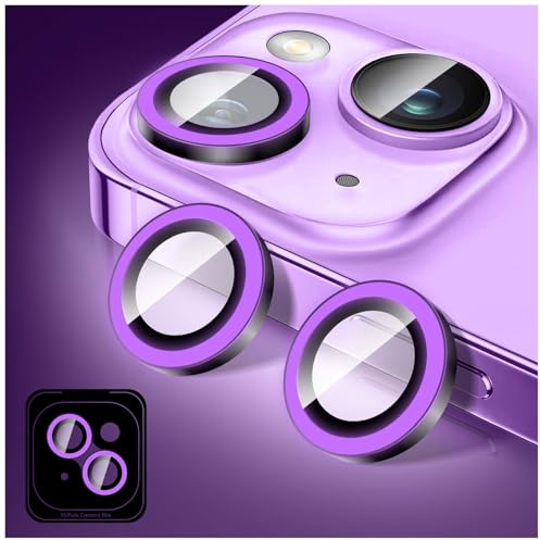 Kucheed Proteggi Obiettivo Fotocamera Glitterato Compatibile con iPhone 11, Adesivi per Copertura Fotocamera in Vetro Temperato, Anelli in Lega con Allineamento Automatico