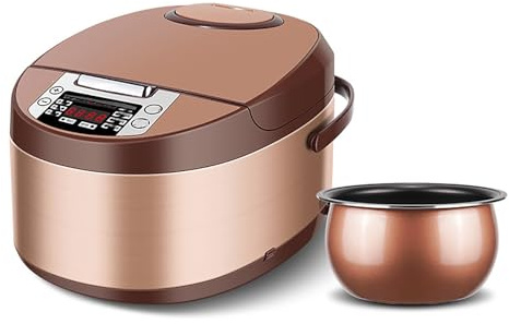 Olla arrocera inteligente, olla de cocción lenta, vaporera, salteada y calentadora, pantalla LED con 6 funciones de cocción, revestimiento antiadherente saludable(5L)