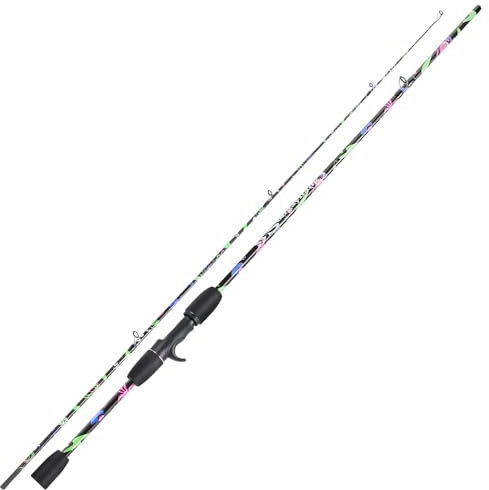 Sougayilang Fishing Rod, 2-Piece Fiber Glass Casting Rod with EVA Grip, Smooth Transition Fishing Pole- 6'0