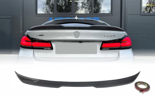MpTuned Heckspoiler passend für 5er G30 Limousine 2017–2023, Spoiler Lippe Kofferraum CS Stil, ABS Kunststoff Carbon Optik, Sport Design, Einfache Installation