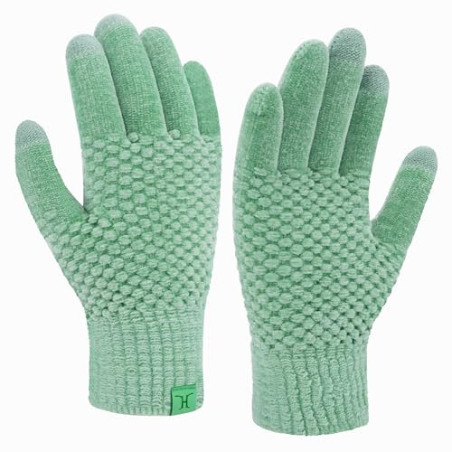 FZ FANTASTIC ZONE Womens Winter Gloves with Touchscreen Warm Chenille Knit Thermal Gloves for Women Cold Weather Gifts