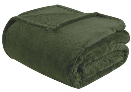 IlGruppone Coperta Plaid Tinta Unita Pile Morbida Calda 210Gr/Mq Flanella di Microfibra Letto Copertina Divano Vellutata Invernale Singolo Matrimoniale - Plaid 120x150Cm - Verde