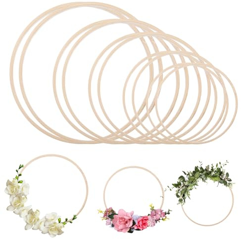 10 Träringar, 10 Cm-20 Cm, Makraméringar, Pysselringar, Drömfångarringar, Bröllopsdekorationer, Väggbonader, Set Med Träringar