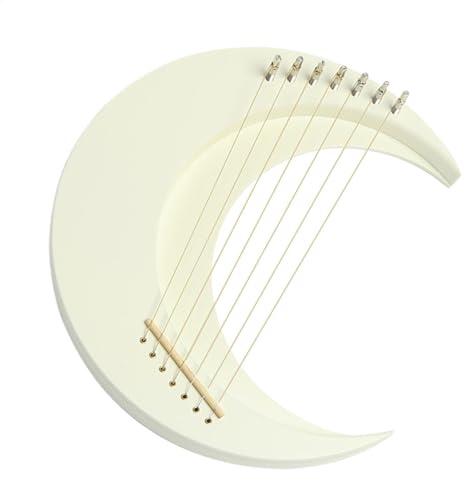 Saitenleierharfe, Harfensaiteninstrument - Mond-Lyra-Harfe aus, 7 Saiten | Lyra-Klavier - Tragbares Musikinstrument, Harfeninstrument mit Stimmschlüssel für Kinder und Anfänger
