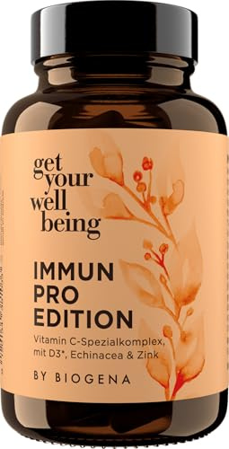 get your wellbeing by BIOGENA - Immun Pro Spezialkomplex, 60 Kapseln | Nahrungsergänzungsmittel mit Vitamin-C, D3, Zink, Magnesium & Echinacea, Immunsystem Zellschutz, konservierungsstofffrei