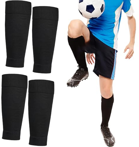 TNSOYCA 2 Paar Fußballsocken für Herren, geschnittene Socken zum Laufen oder Training des Fußballs für Anfänger (schwarz)