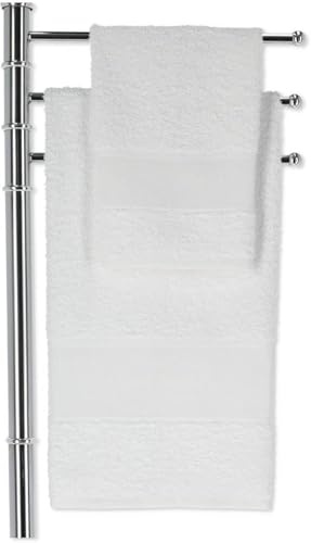 Generico COPPIA ASCIUGAMANI SPUGNA, CON TELA AIDA DA RICAMARE A PUNTO CROCE, VISO E OSPITE (Bianco)