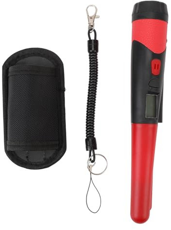 Metalldetektor Pinpointer, Handheld Pinpointing Finder Pin Zeiger Zauberstab mit LCD -Display Zum Camping -Wandern (Rot 70T)