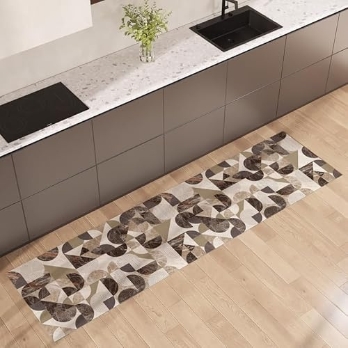 NARCISO Tapis Cuisine Antidérapant 100% Vinyle Caoutchouté, Tapis de Cuisine Devant Evier Absorbant, Résistant aux Taches et Lavable, 52 x 180 cm
