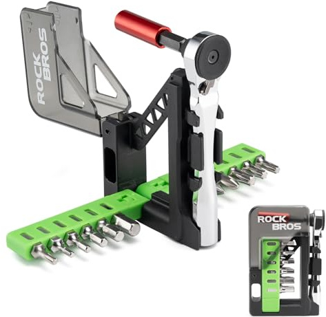 ROCKBROS Bike Tool Kit, Mini Bike Multitool, 12-in-1 Portable Bike Repair Kit, Durable Mini Ratchet Set, Maintenance Accessories for Ebike Road Mountain Bike Travel & Home (1)
