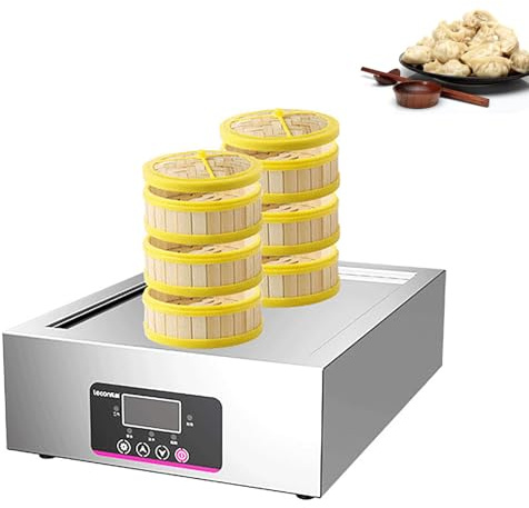 ZMJGLL Máquina de Bao al Vapor de Acero Inoxidable, Máquina de Bao al Vapor Eléctrica, Vaporera de Control Táctil, Cocción Eficiente con Temporizador, Alarma Antiseco (2Holes)