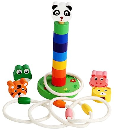 SOIMISS Jeu de Lancer Anneaux Éducatif pour Garçon Fille Animaux Mignons Interactif Parent-garçon Fille Kit pour Éveil et Motricité
