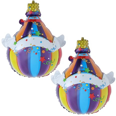 VICASKY 2 Pezzi Palloncini a Forma di Pallone Aerostatico in Foil Alluminio Decorazioni per Feste Compleanno e Matrimonio Centrotavola Portatile per Festa a Tema Viaggio e Shower