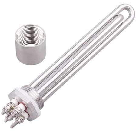 Resistencia de inmersión DN25 de 1 pulgada, 12 V/24 V/36 V/48 V CC, calentador solar eléctrico tubular de agua SUS304, 300 W, 600 W, 900 W, 1200 W, 1500 W(With accessories,48V,600W)