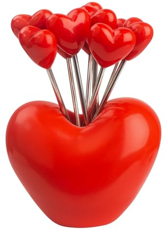 Tenedores Para Aperitivos: Selecciones De Frutas De Acero Inoxidable, Brochetas Para Bocadillos En Forma De Corazón, Vajilla Reutilizable De Dibujos Animados | Accesorio De Sandía, Juego De Palillos D