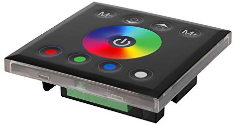 HEEPDD Controller Touch Panel, Interruttore per Strisce Luminose a LED, Touch Capacitivo, Montaggio a Parete, Design Intuitivo, Controller Panel 12-24 V, Dimmer LED RGBW e Materiali di Illuminazione
