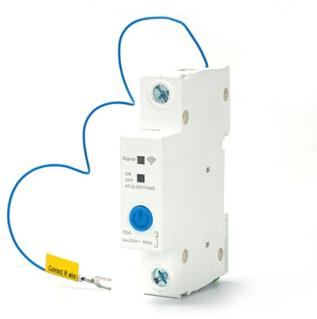 Sunydog Smart EWeLink APP Control 1P DIN-skena Effektbrytare - Automatisk Avstängning - för Hem, Kontor och Villabruk (16A)
