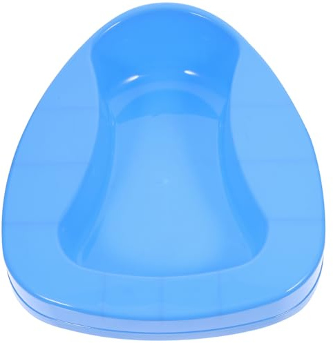 PAMINGONO Padella per Letto in Plastico Blu per Anziani Allettati Coperchio, Resistente e Facile da Pulire, per Case e Ospedali