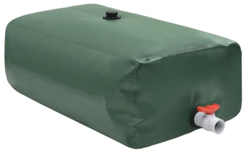 sephironlbb Depósito de agua con grifo plegable de 360 L, PVC, verde, rectangular, 100 x 72 x 50 cm, con salida de aire y parches de reparación, ideal para sistema de riego, jardín, terraza, balcón