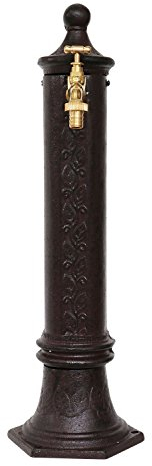 Kleiner Standbrunnen 49cm Alu braun Brunnen Waschbecken Garten Antik-Stil