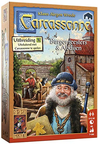 999 Games - Carcassonne: Bürgermeister und Abteien Brettspiel - Erweiterung ab 7 Jahren - Eines der besten Spiele des Jahres 2016 - für 2 bis 6 Spieler - 999-CAR14N