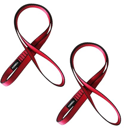 FORBELL 18 mm Nylonband, Nylon Rope Geeignet für Aerial Yoga, Hängematten-Schaukel (Rot (2 Stück), 120 cm)