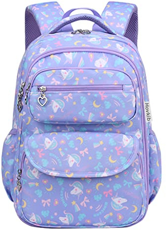 School Backpack for Girls, Kids Primary School Bags Students Rucksacks Lightweight Bookbag Print Teenagers Daypack Casual Travel Laptop Satchel for Age 5-12 Years