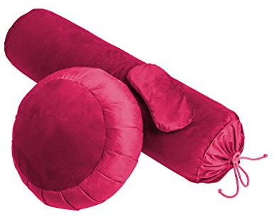 Sensory Owl Yoga Set Zafu Meditation Cushion Bolster Eye Pillow Filled With Buckwheat Hulls Meditation Set Yoga Kit Soft Velvet Carmine Red