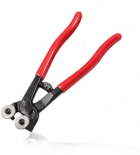 LEONTOOL 8-Inch Tile Cutting Plier Heavy Duty Wheeled Glass Mosaic Nippers Pliers Tool Tungsten Steel Ceramic Tile Nipper for Glass & Ceramic