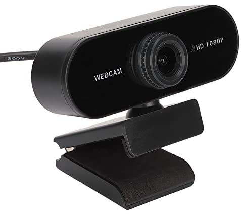 1080P Webbkamera, 360° Rotation 30fps HD USB-webbkamera med Mikrofon, Strömmande Webbkamera Stationär Datorkamera för Konferensvideosamtal(Riktig 1080P-manuell fokus)