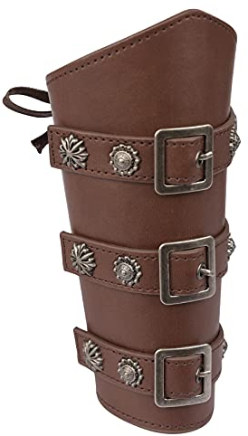 Armschützer Mittelalter Halloween Armschoner PU Leder Armschiene Wikinger LARP Armstulpe Renaissance Armband Viking Ritter Armschutz Herren Junge Halloweenkosttüm Cosplay Mottoparty 1 Stück