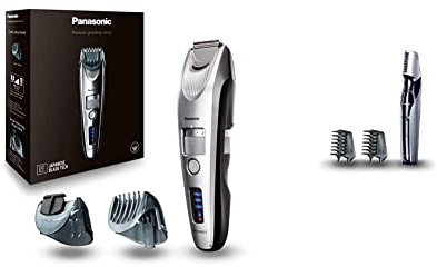 Panasonic Premium Bartschneider ER-SB60, 19 Längeneinstellungen, Barttrimmer 0,5-10 mm & Body-Trimmer ER-GK60 mit 3 Aufsätzen, Elektro-Rasierer für Herren, hautschonende Nass- und Trockenrasur
