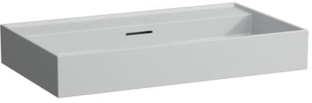 LAUFEN Kartell Aufsatzwaschtisch, ohne Hahnloch, mit Überlauf, 800x460mm, H8163367591091, Farbe: Grau matt