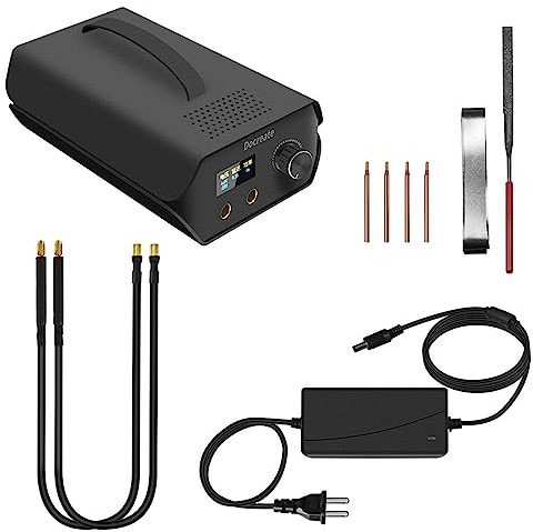 RANRAO Punktschweißgerät, Tragbares Punktschweißgerät, justierbares Kondensator-Energiespeicher-Punktschweißgerät 3000F 120 Getriebe, Unterstützung 0.1-0.3mm Nickel-Streifen-Punktschweißen